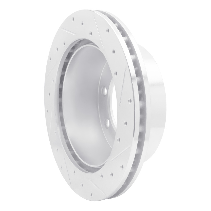 Ford E-150 Brake Rotor (1) - Rear Left - R1 Concepts - Drilled & Slotted - Silver - `99-`07